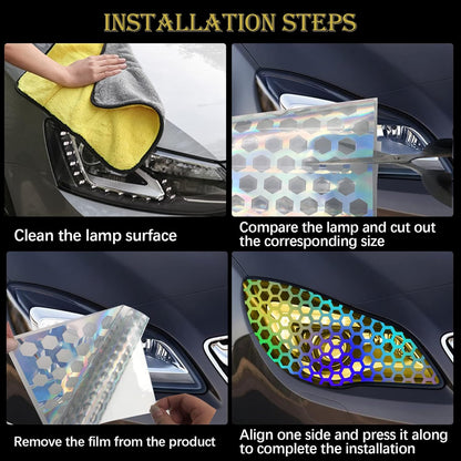 2PCS Car Tail Light Stickers – Honeycomb Style Tint Film 🔴🚙