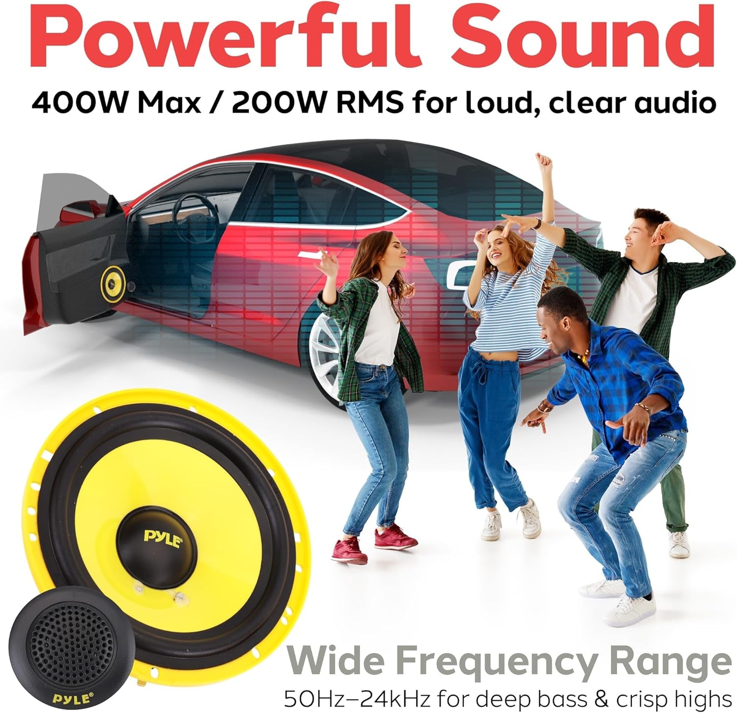 🎶 6.5” 2-Way Custom Component Speakers – 400W Max Power, Crystal-Clear Sound & Smooth Bass 🎧🚗