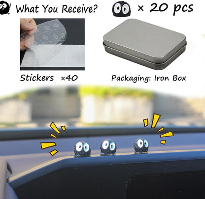 Transform Your Space with 20 Adorable Soot Sprite Car Decor - Perfect Rearview Mirror Accessories for Home, Office & Gifts!