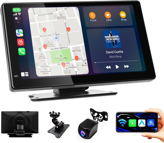 🎵 7” HD CarPlay Touchscreen Stereo – Wireless Apple & Android Auto with Backup Cam & Voice Control 🔊🚘