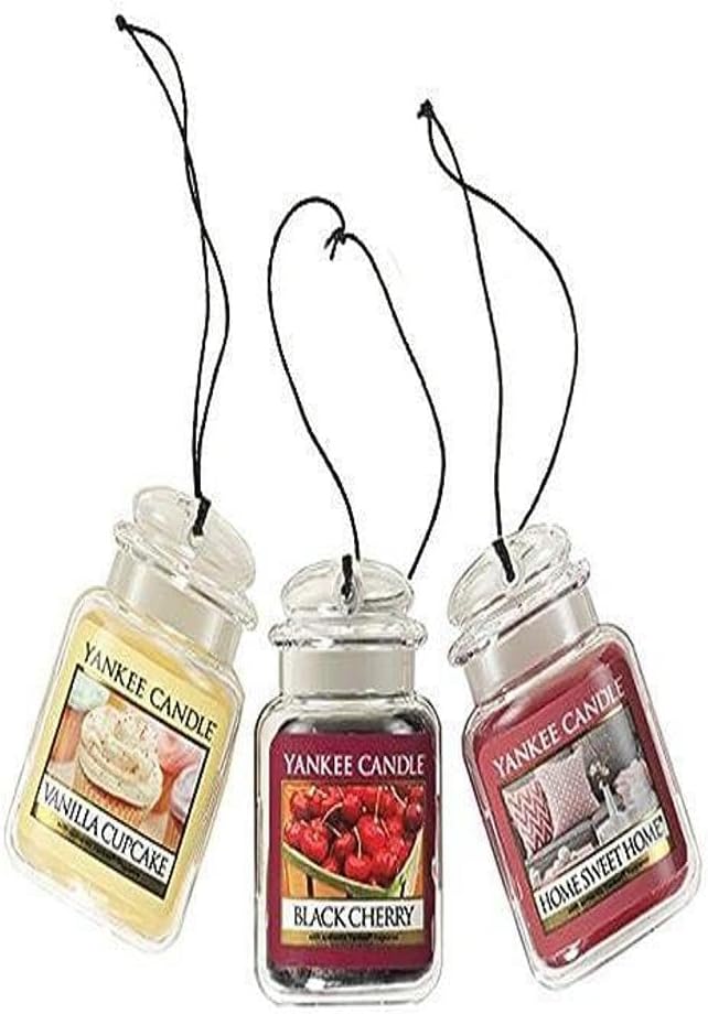 Yankees Candle Ultimate 3-Pack Hanging Car Jar® Air Fresheners - Neutralizes Odors for 30 Days! Includes Beach Walk, Pink Sands & Sun and Sand