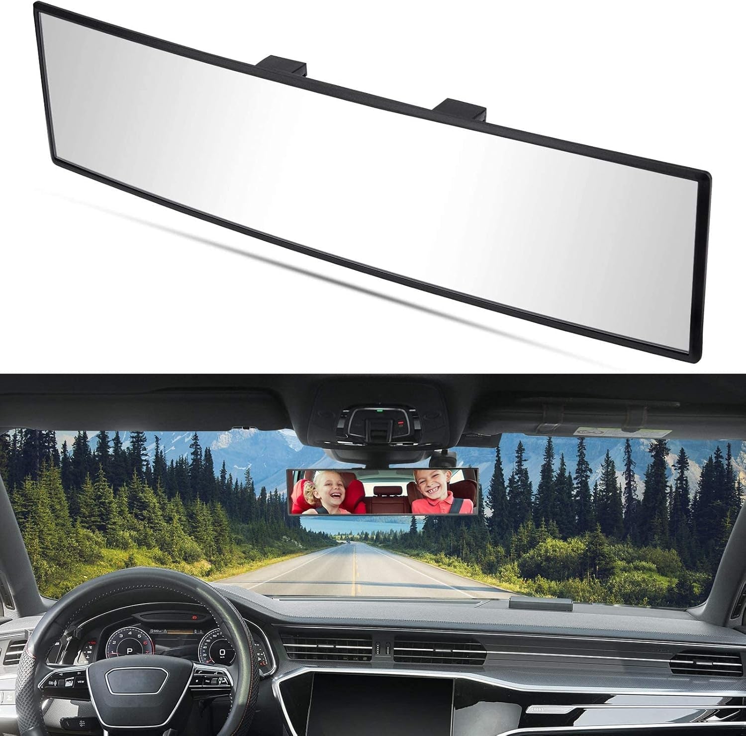 Wide-Angle Rear View Mirror — HD Clip-On Panoramic Mirror