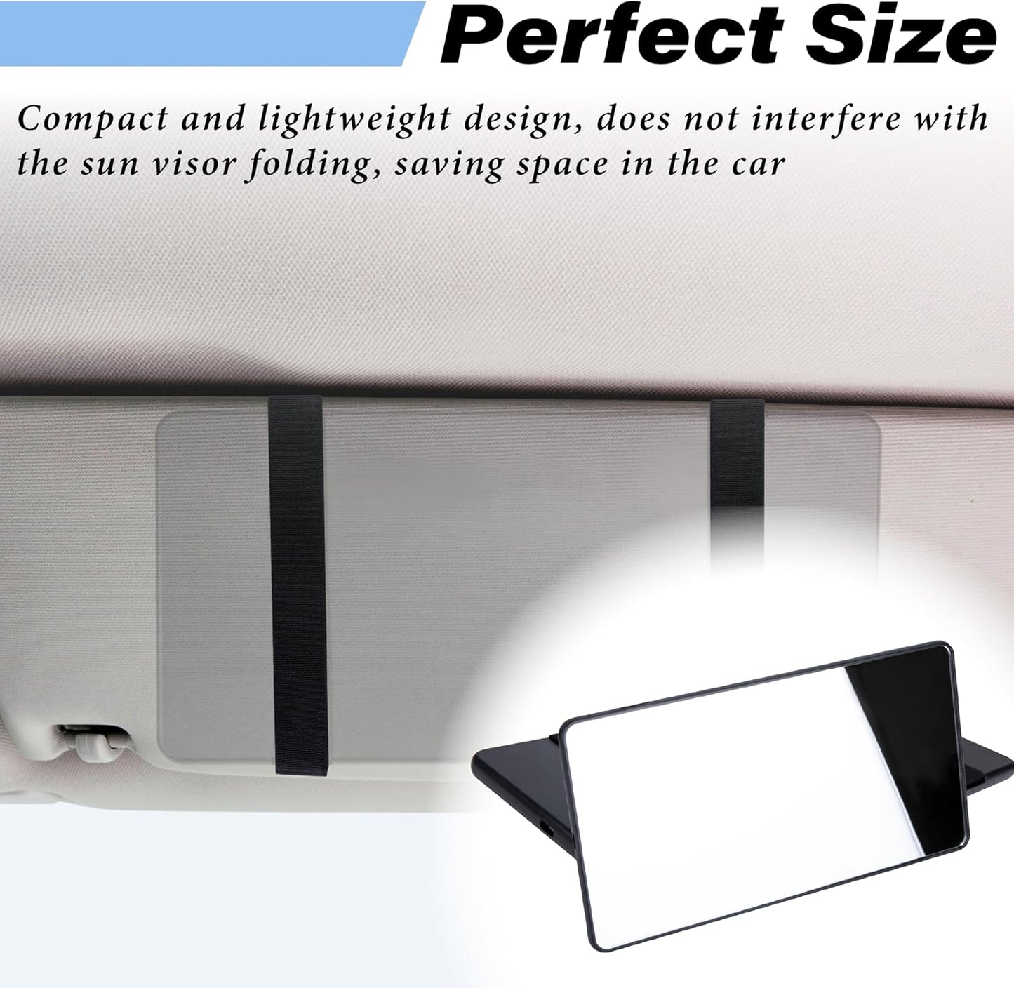 💄 Car Sun Visor Mirror – HD Cosmetic Makeup Mirror with Straps