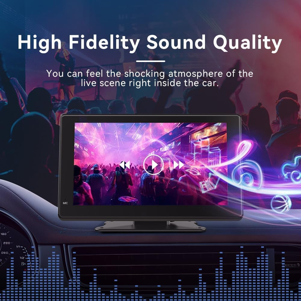 🎵 7” HD CarPlay Touchscreen Stereo – Wireless Apple & Android Auto with Backup Cam & Voice Control 🔊🚘