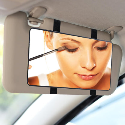 💄 Car Sun Visor Mirror – HD Cosmetic Makeup Mirror with Straps