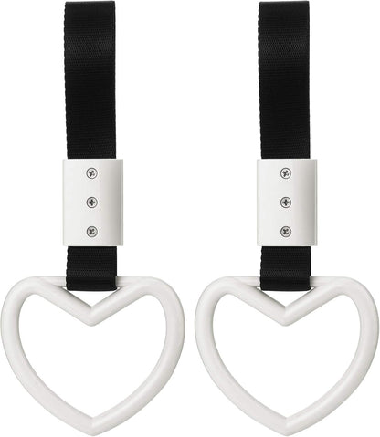 2PCS Heart Handle Straps – Rear Bumper Drift Rings 💔🚙
