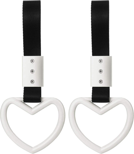 2PCS Heart Handle Straps – Rear Bumper Drift Rings 💔🚙