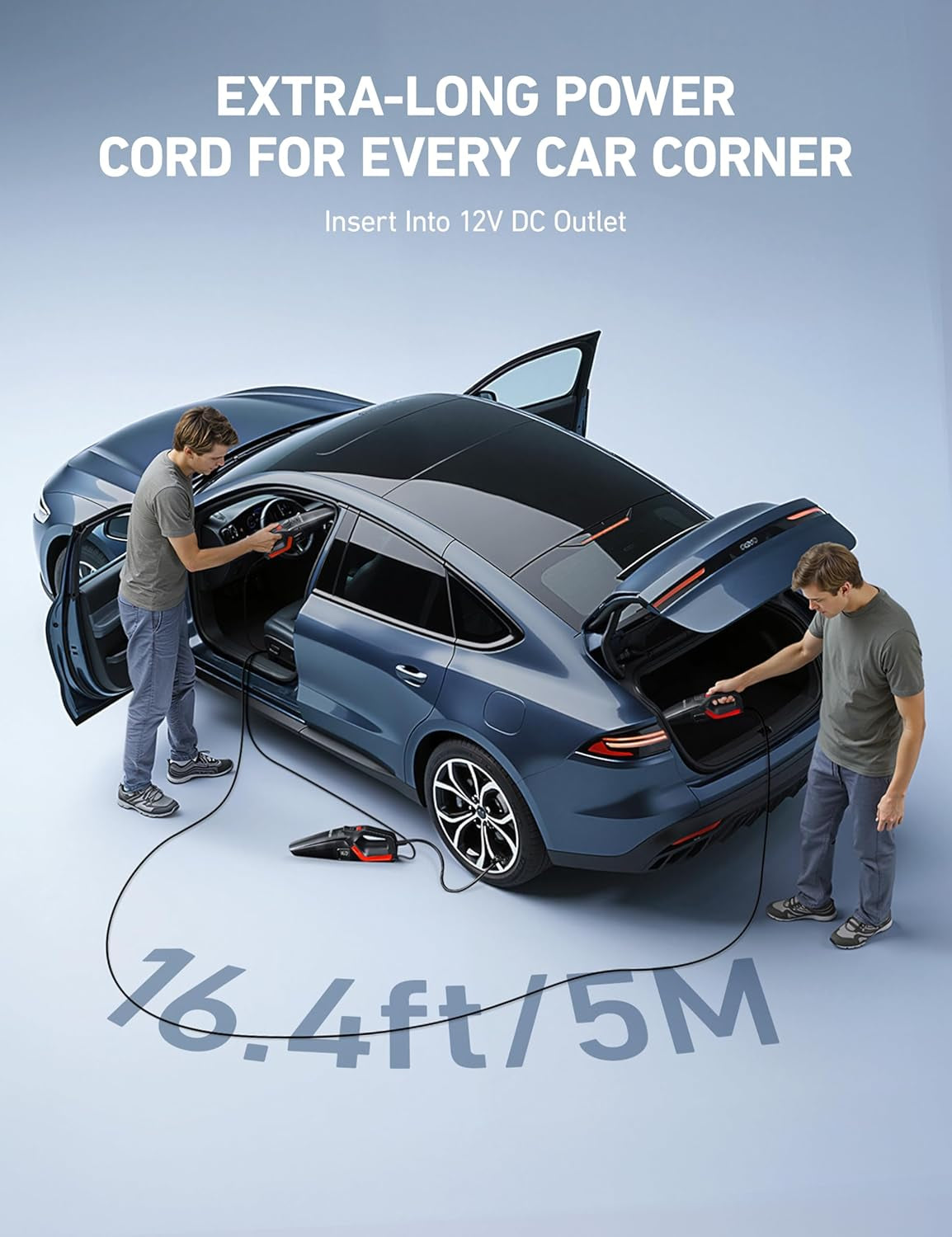 🌀 4-in-1 Car Vacuum & Tire Inflator – 150 PSI Air Compressor, LED Light, Digital Display, Portable Detailing Beast 🚗⚡