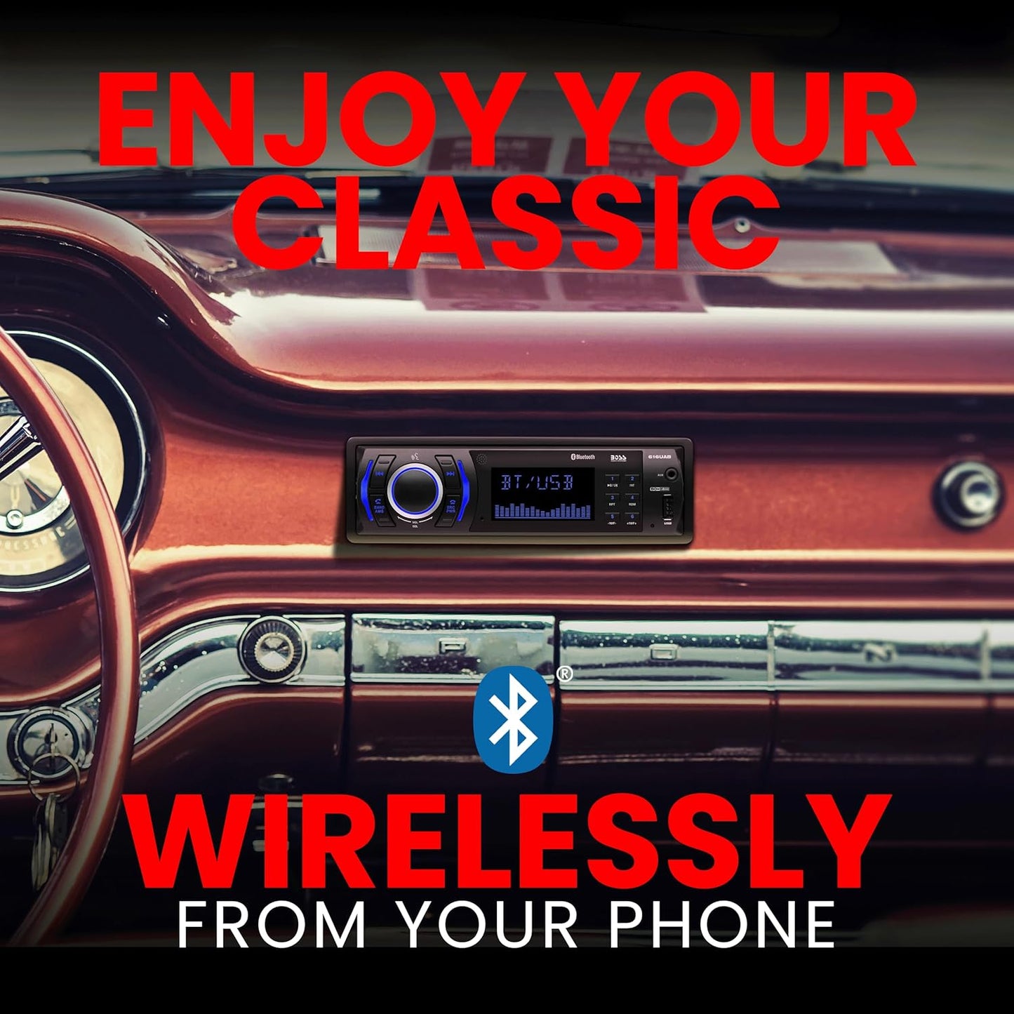 Car Stereo with Bluetooth – Single DIN MP3 USB AUX FM Radio Player 🎶📻