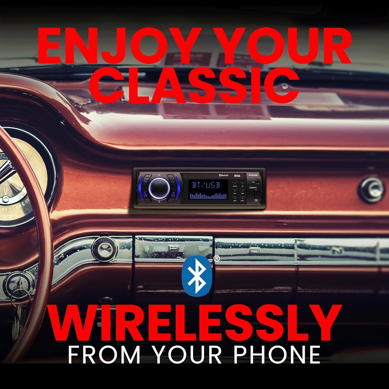 Car Stereo with Bluetooth – Single DIN MP3 USB AUX FM Radio Player 🎶📻