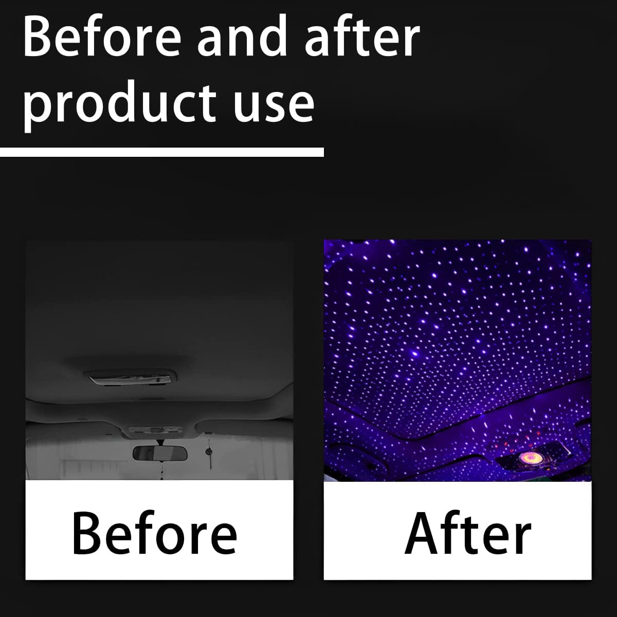 USB Car Roof Light – Sound Activated LED Star Projector 🌌💡