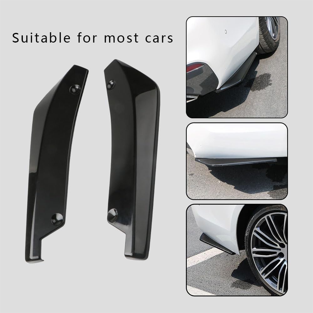 2PCS Rear Bumper Splitter Protectors – Universal Black Diffuser 🧱🚗