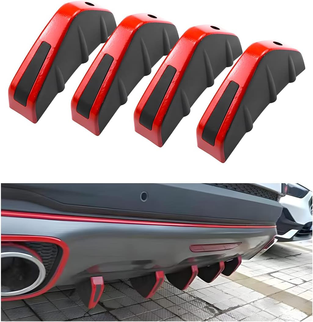 Upgrade Your Ride: 4-Piece Car Lower Bumper Lip Diffuser & Spoiler Fin Protector Kit - Universal Fit for Cars, SUVs, and Trucks