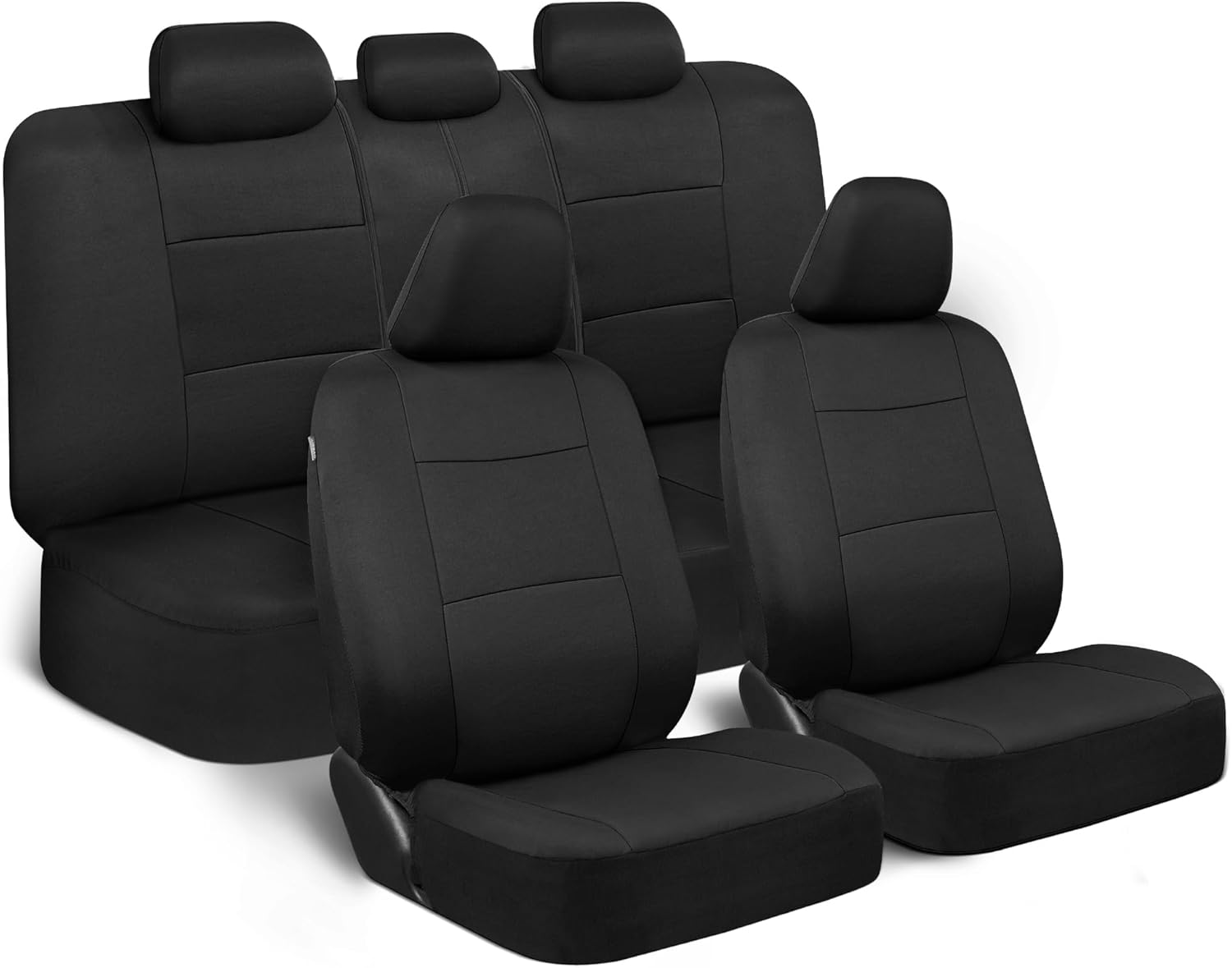 Upgrade Your Vehicle with  Solid Black Full Set Polypro Car Seat Covers – Easy Install for Front & Rear Split Bench Seats, Perfect for Cars, Trucks, SUVs, and Vans!