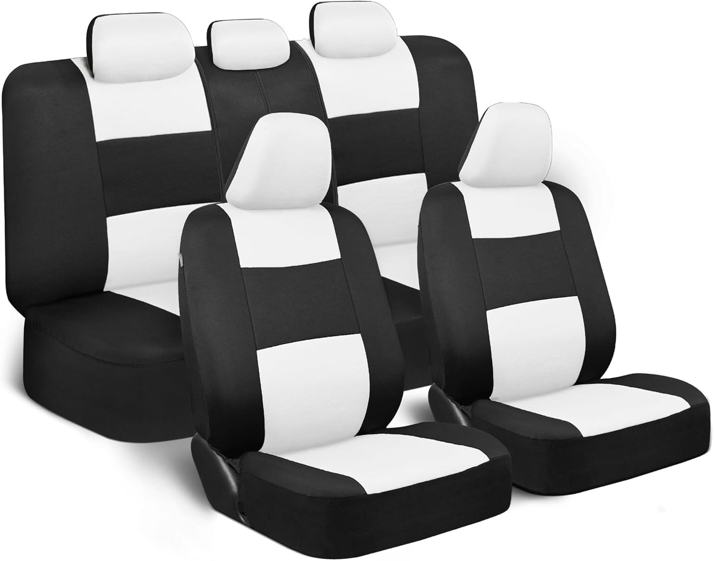 Upgrade Your Vehicle with  Solid Black Full Set Polypro Car Seat Covers – Easy Install for Front & Rear Split Bench Seats, Perfect for Cars, Trucks, SUVs, and Vans!
