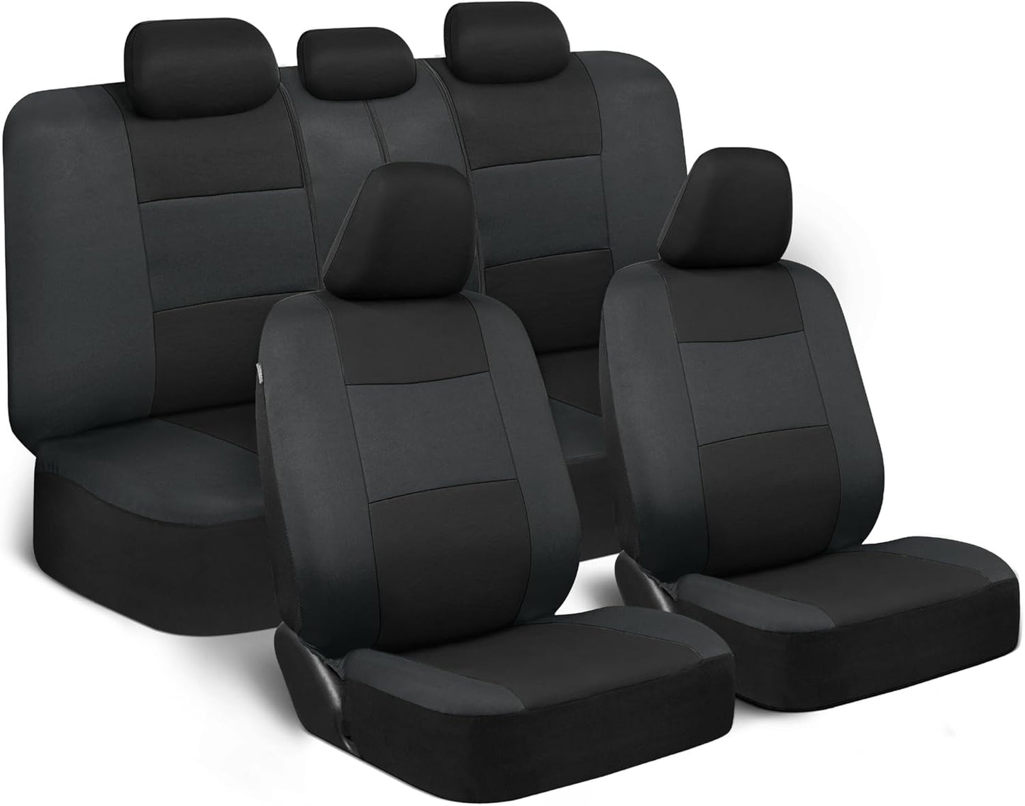 Upgrade Your Vehicle with  Solid Black Full Set Polypro Car Seat Covers – Easy Install for Front & Rear Split Bench Seats, Perfect for Cars, Trucks, SUVs, and Vans!