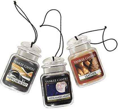 Yankees Candle Ultimate 3-Pack Hanging Car Jar® Air Fresheners - Neutralizes Odors for 30 Days! Includes Beach Walk, Pink Sands & Sun and Sand
