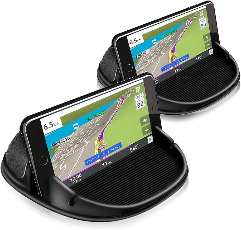 Ultimate Slip-Free Car Phone Holder & Dashboard Mat - Perfect for Smartphones & GPS with Universal Compatibility in Sleek Black