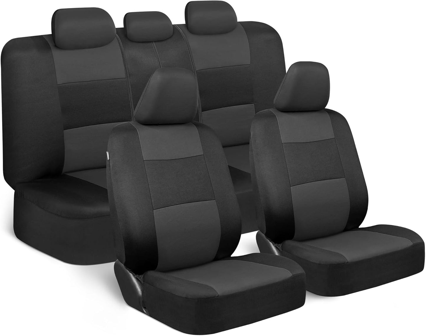 Upgrade Your Vehicle with  Solid Black Full Set Polypro Car Seat Covers – Easy Install for Front & Rear Split Bench Seats, Perfect for Cars, Trucks, SUVs, and Vans!