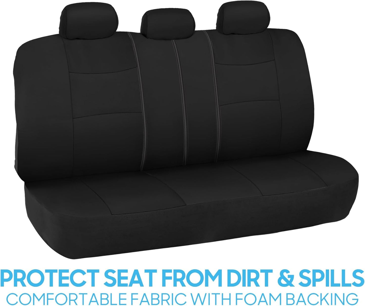 Upgrade Your Vehicle with  Solid Black Full Set Polypro Car Seat Covers – Easy Install for Front & Rear Split Bench Seats, Perfect for Cars, Trucks, SUVs, and Vans!