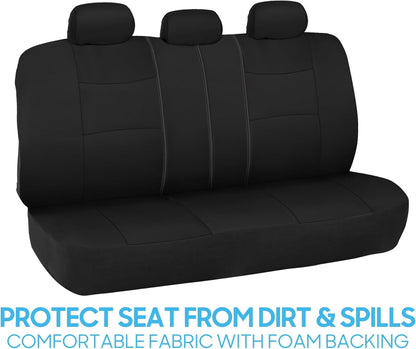 Upgrade Your Vehicle with  Solid Black Full Set Polypro Car Seat Covers – Easy Install for Front & Rear Split Bench Seats, Perfect for Cars, Trucks, SUVs, and Vans!