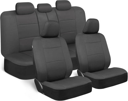 Upgrade Your Vehicle with  Solid Black Full Set Polypro Car Seat Covers – Easy Install for Front & Rear Split Bench Seats, Perfect for Cars, Trucks, SUVs, and Vans!