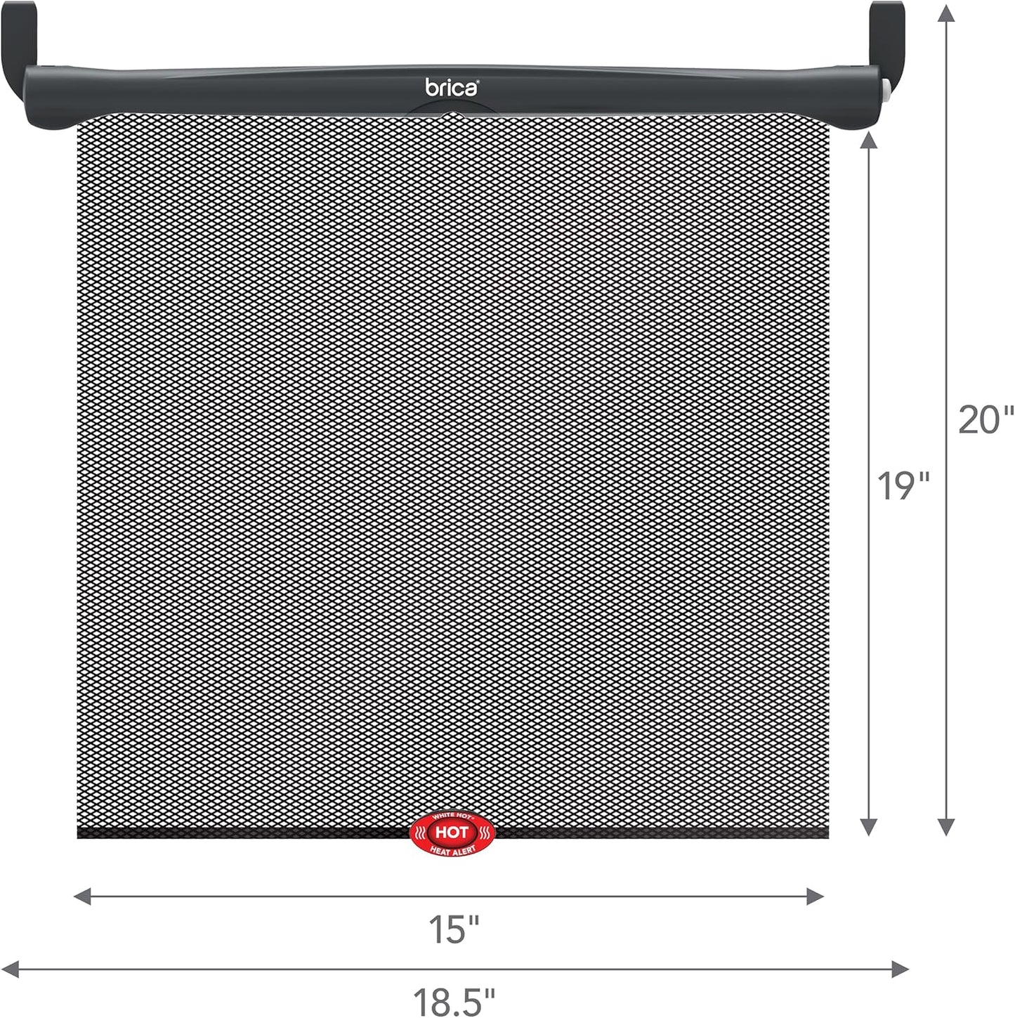 Protective  Brica Sun Safety Car Window Shades – 2 Pack with Heat Alert, Blocks UVA/UVB Rays, Black