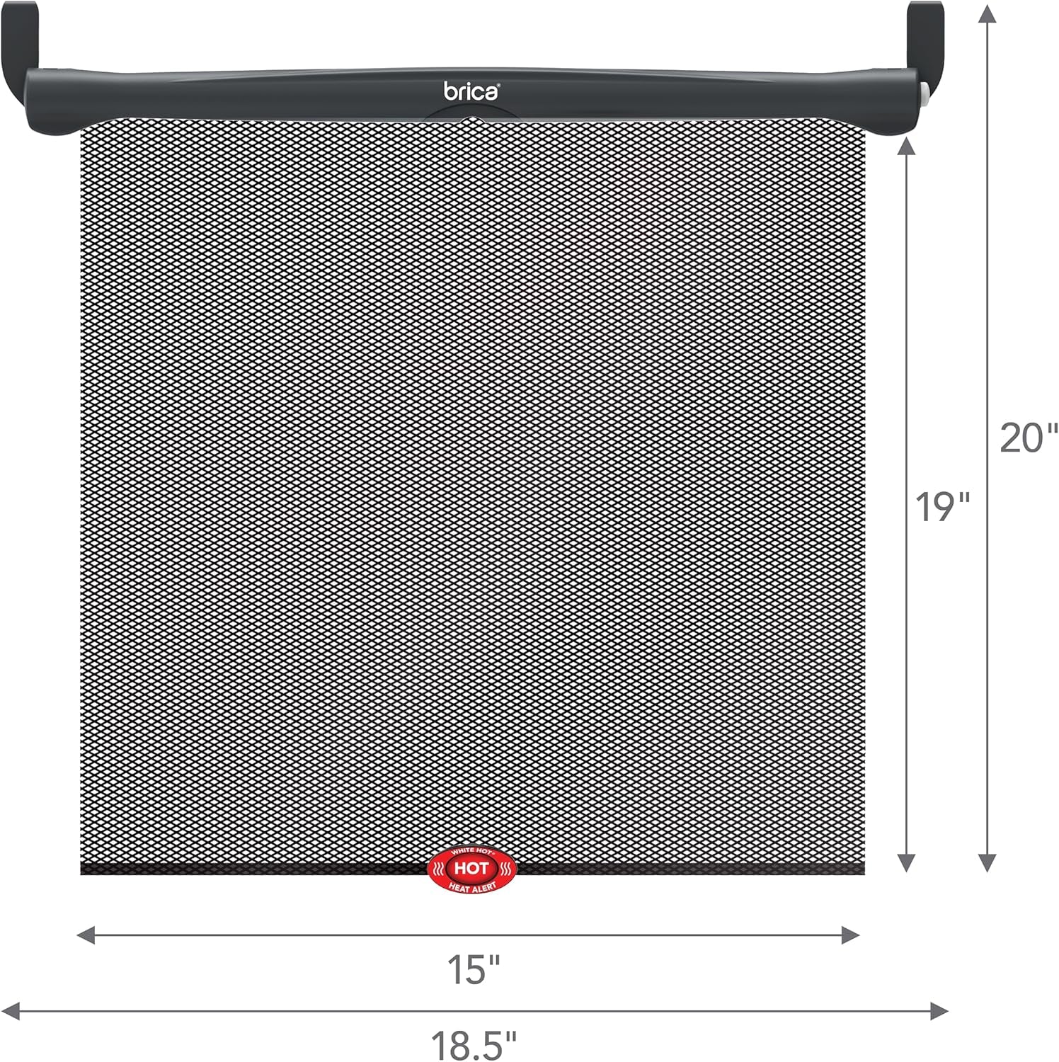 Protective  Brica Sun Safety Car Window Shades – 2 Pack with Heat Alert, Blocks UVA/UVB Rays, Black