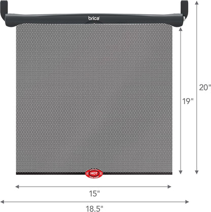 Protective  Brica Sun Safety Car Window Shades – 2 Pack with Heat Alert, Blocks UVA/UVB Rays, Black