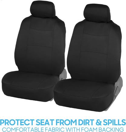 Upgrade Your Vehicle with  Solid Black Full Set Polypro Car Seat Covers – Easy Install for Front & Rear Split Bench Seats, Perfect for Cars, Trucks, SUVs, and Vans!