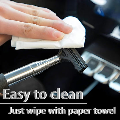 Ultimate Car Rearview Mirror Wiper - Retractable Auto Glass Squeegee with Telescopic Rod, Portable Water Cleaner for All Vehicles (Black)