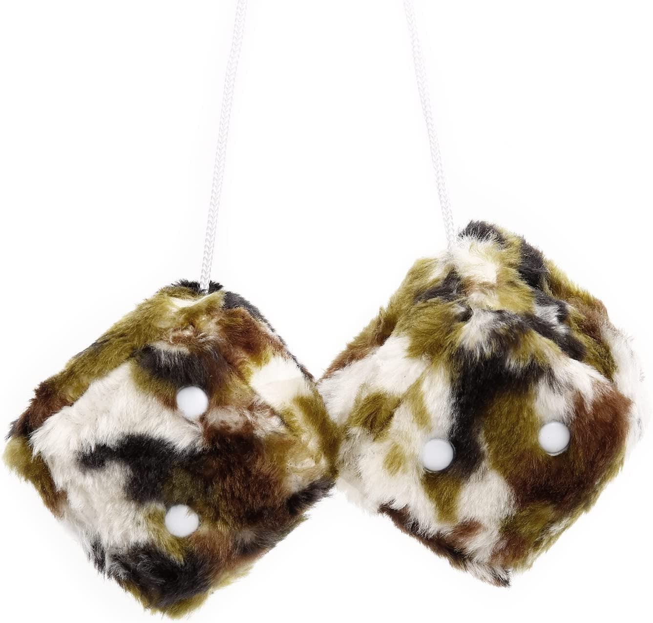 Black Fuzzy Dice – Retro Hanging Car Mirror Decoration 🎲🖤