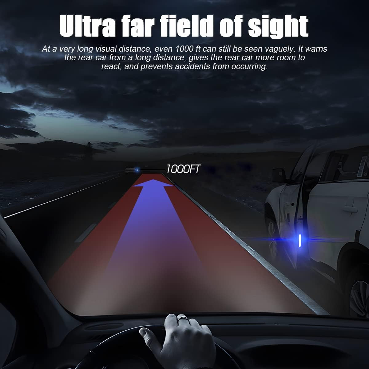 4PCS Reflective Door Warning Stickers – Anti-Collision Safety Decals 💡🚗