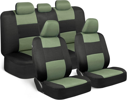 Upgrade Your Vehicle with  Solid Black Full Set Polypro Car Seat Covers – Easy Install for Front & Rear Split Bench Seats, Perfect for Cars, Trucks, SUVs, and Vans!