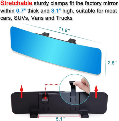 🪞 Frameless Anti-Glare Rearview Mirror – Panoramic Wide Interior View