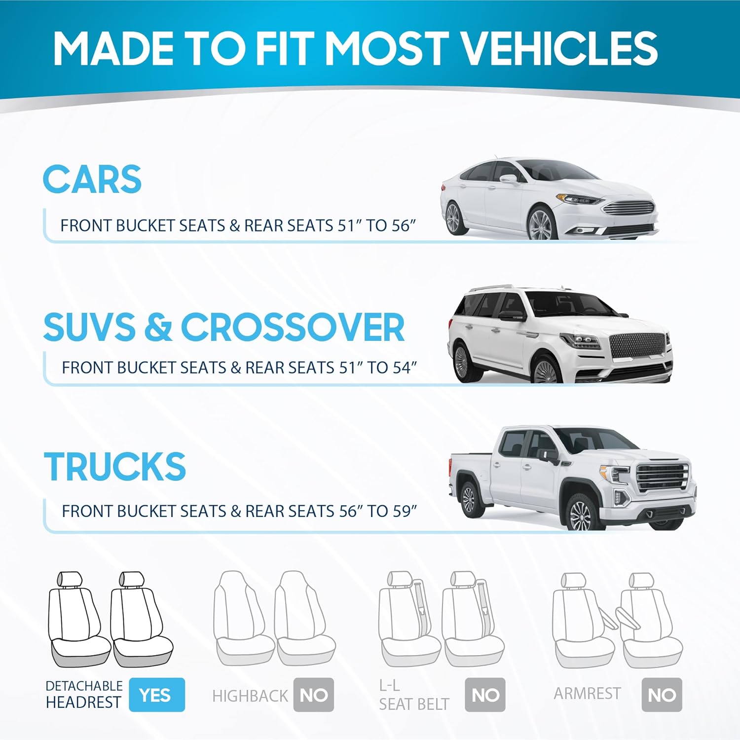 Upgrade Your Vehicle with  Solid Black Full Set Polypro Car Seat Covers – Easy Install for Front & Rear Split Bench Seats, Perfect for Cars, Trucks, SUVs, and Vans!