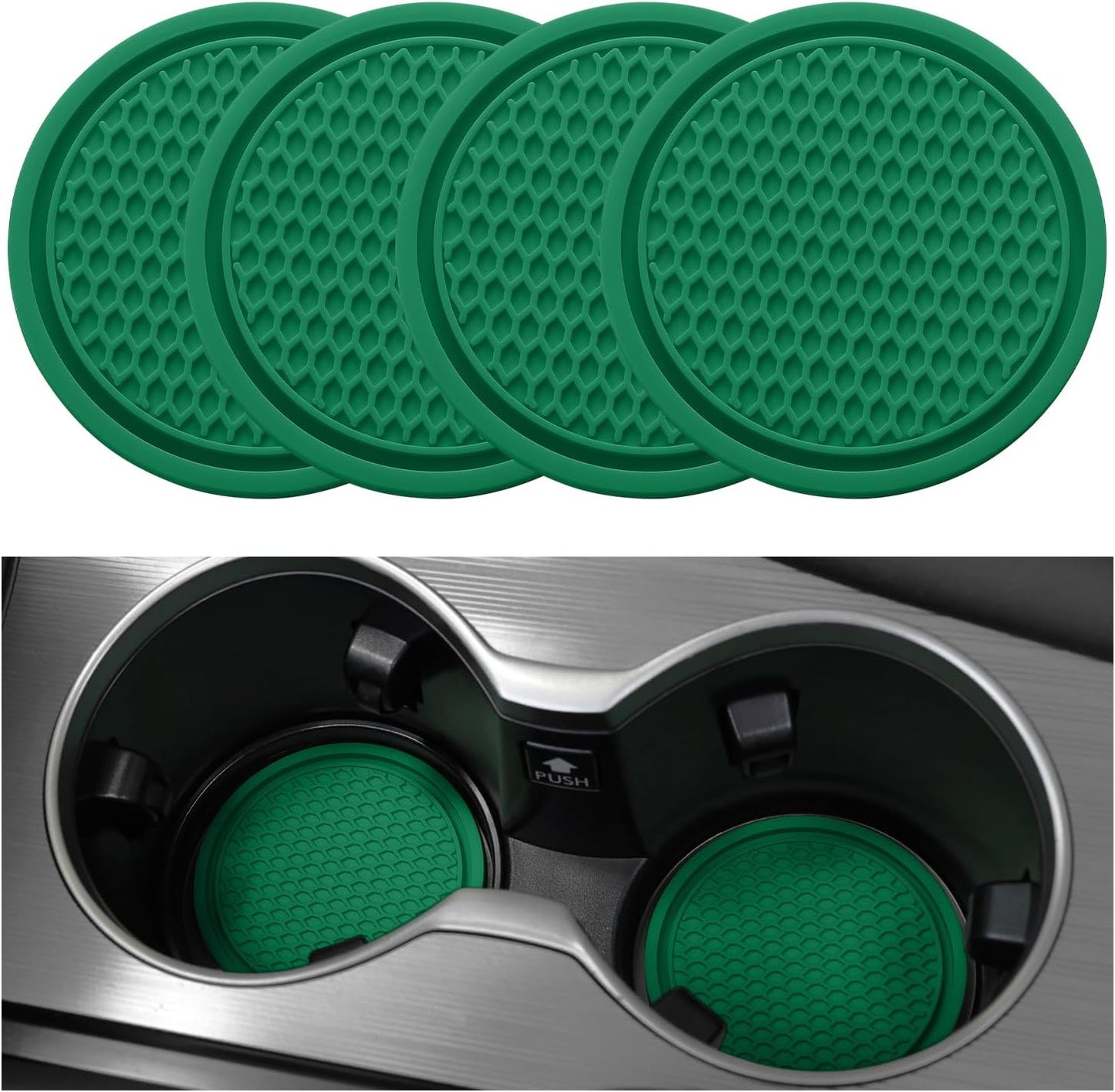 Universal Non-Slip Car Cup Coasters - 4PCS Red Interior Accessories for Perfectly Secure Hold