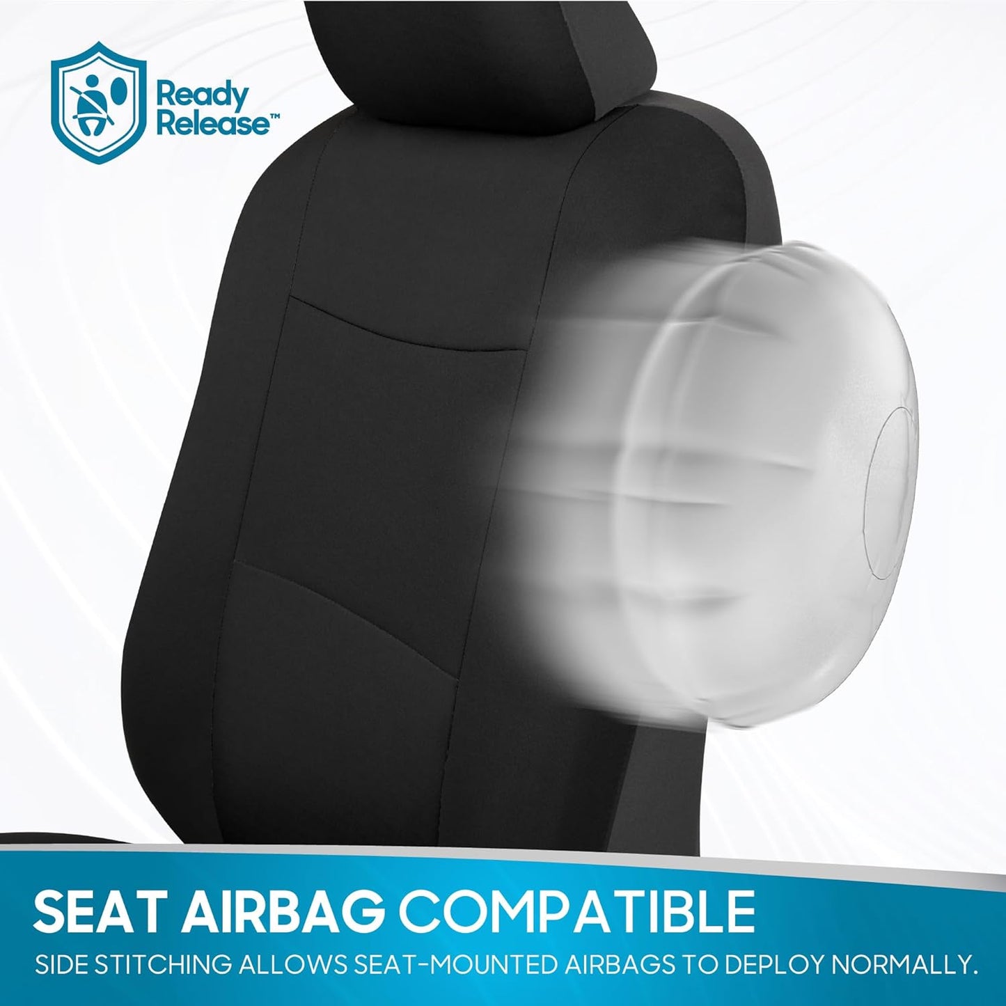 Upgrade Your Vehicle with  Solid Black Full Set Polypro Car Seat Covers – Easy Install for Front & Rear Split Bench Seats, Perfect for Cars, Trucks, SUVs, and Vans!