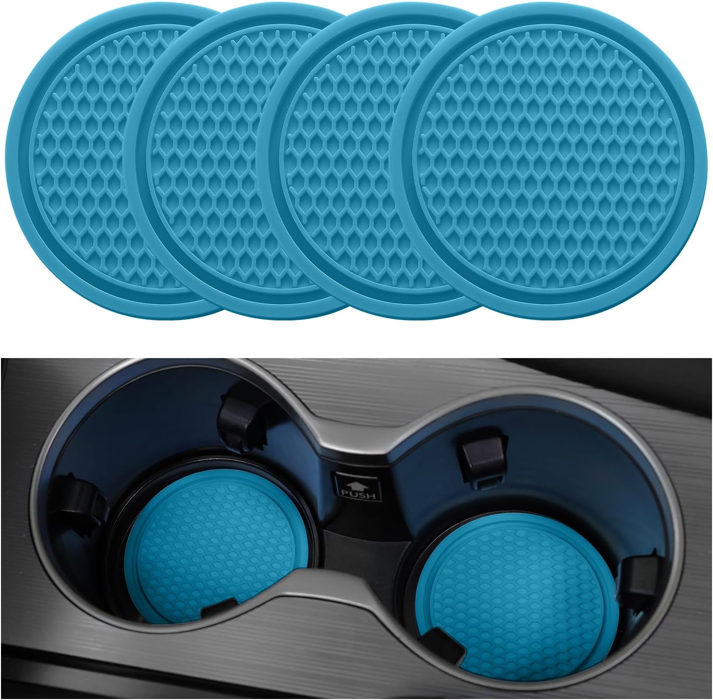 Universal Non-Slip Car Cup Coasters - 4PCS Red Interior Accessories for Perfectly Secure Hold