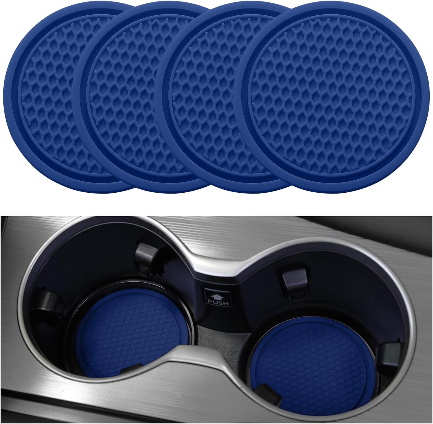 Universal Non-Slip Car Cup Coasters - 4PCS Red Interior Accessories for Perfectly Secure Hold