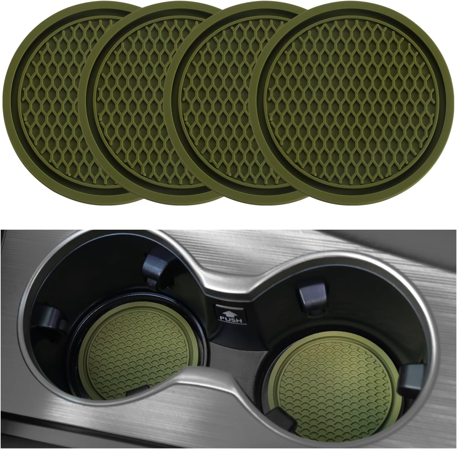 Universal Non-Slip Car Cup Coasters - 4PCS Red Interior Accessories for Perfectly Secure Hold