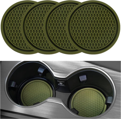 Universal Non-Slip Car Cup Coasters - 4PCS Red Interior Accessories for Perfectly Secure Hold