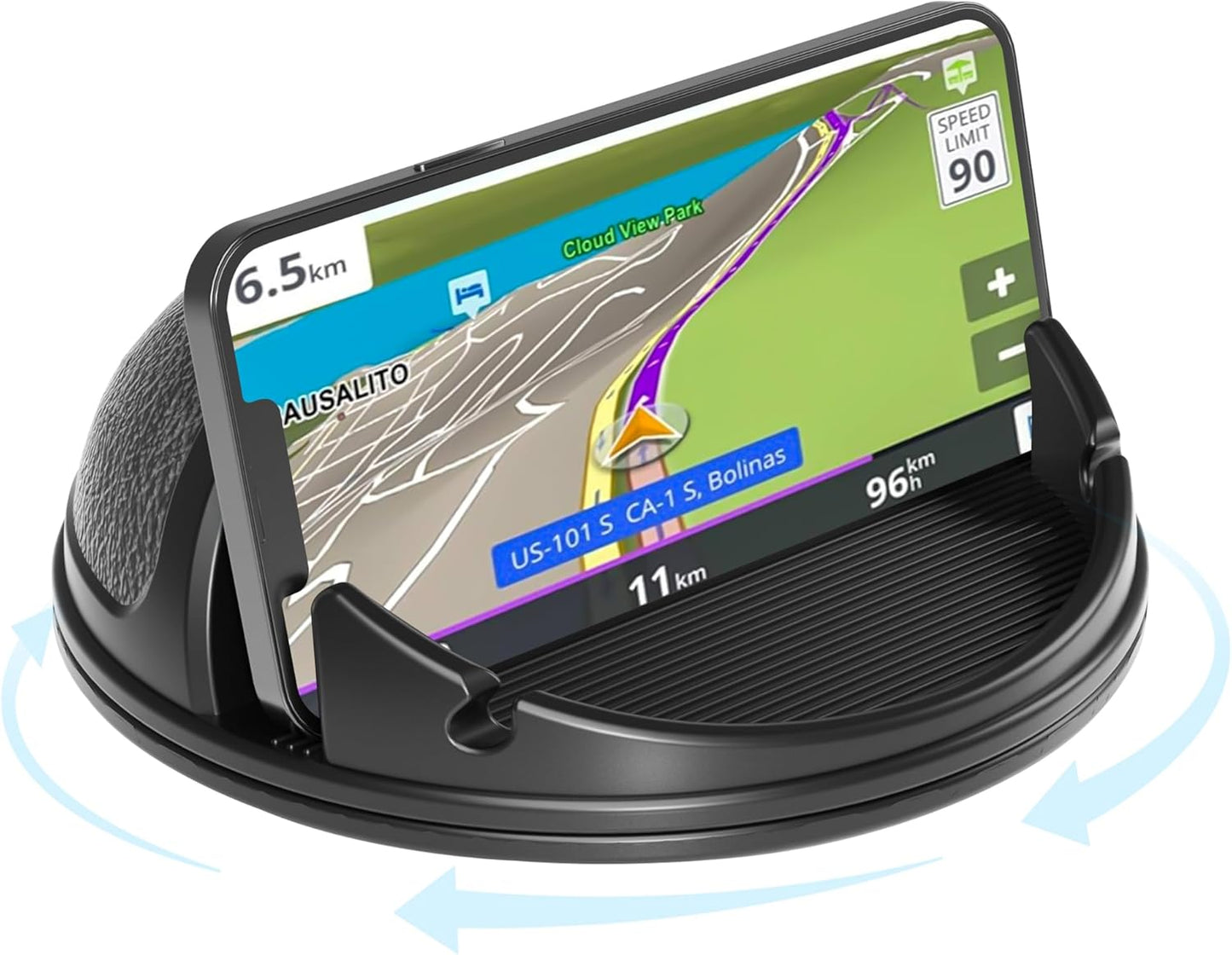 Ultimate Slip-Free Car Phone Holder & Dashboard Mat - Perfect for Smartphones & GPS with Universal Compatibility in Sleek Black