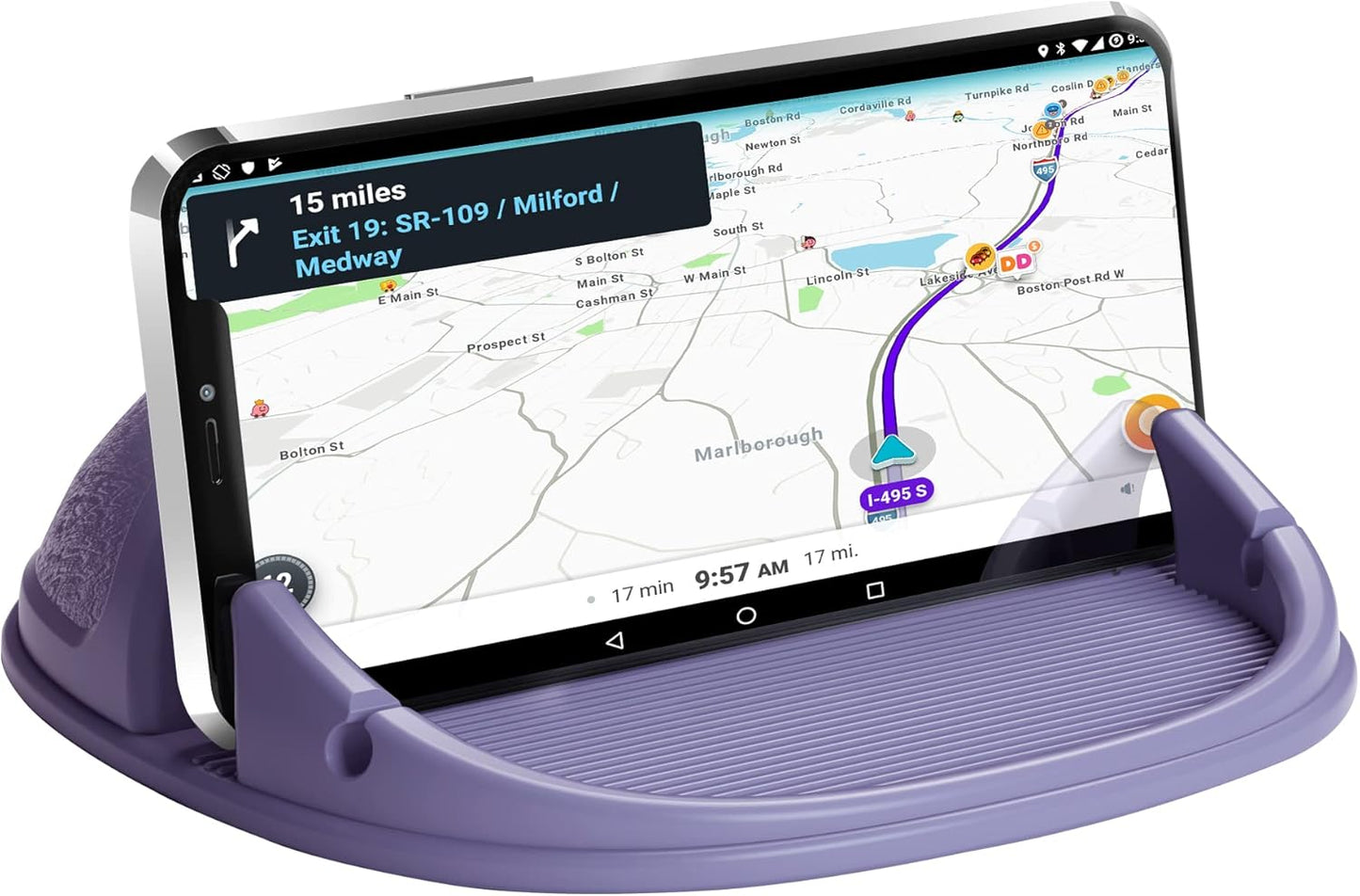 Ultimate Slip-Free Car Phone Holder & Dashboard Mat - Perfect for Smartphones & GPS with Universal Compatibility in Sleek Black