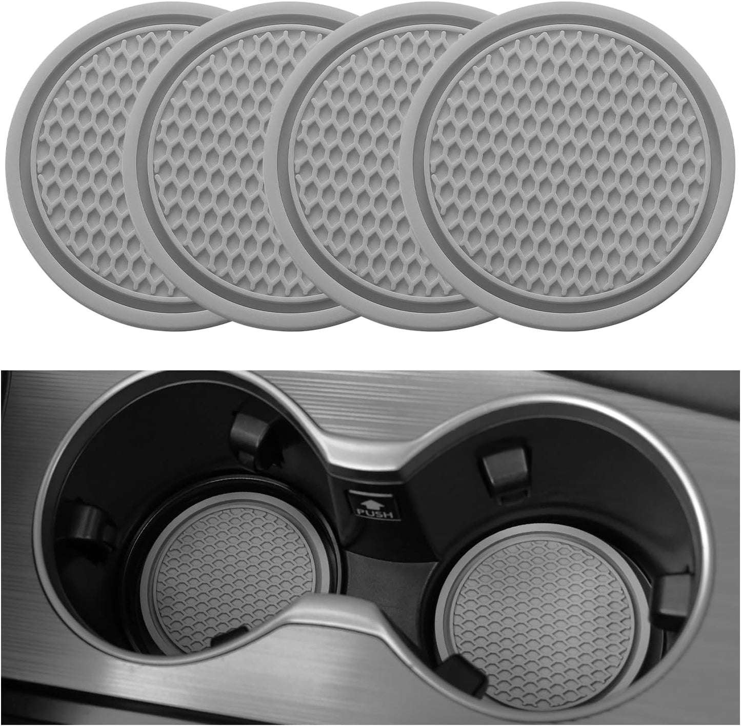 Universal Non-Slip Car Cup Coasters - 4PCS Red Interior Accessories for Perfectly Secure Hold