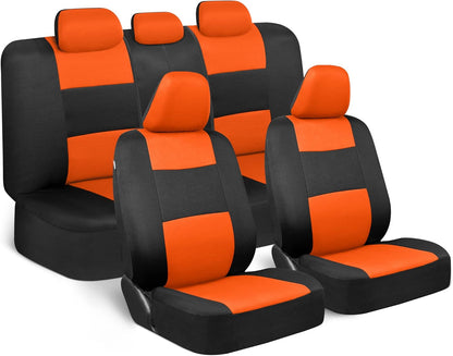 Upgrade Your Vehicle with  Solid Black Full Set Polypro Car Seat Covers – Easy Install for Front & Rear Split Bench Seats, Perfect for Cars, Trucks, SUVs, and Vans!