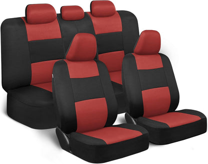 Upgrade Your Vehicle with  Solid Black Full Set Polypro Car Seat Covers – Easy Install for Front & Rear Split Bench Seats, Perfect for Cars, Trucks, SUVs, and Vans!