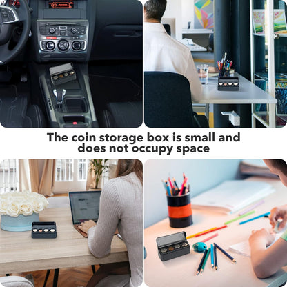 Car Coin Holder - Versatile Dash-Mounted Organizer for All Coin Sizes - Perfect for Most Cars & Trucks (Black)