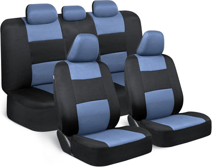 Upgrade Your Vehicle with  Solid Black Full Set Polypro Car Seat Covers – Easy Install for Front & Rear Split Bench Seats, Perfect for Cars, Trucks, SUVs, and Vans!
