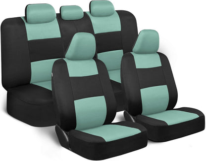 Upgrade Your Vehicle with  Solid Black Full Set Polypro Car Seat Covers – Easy Install for Front & Rear Split Bench Seats, Perfect for Cars, Trucks, SUVs, and Vans!